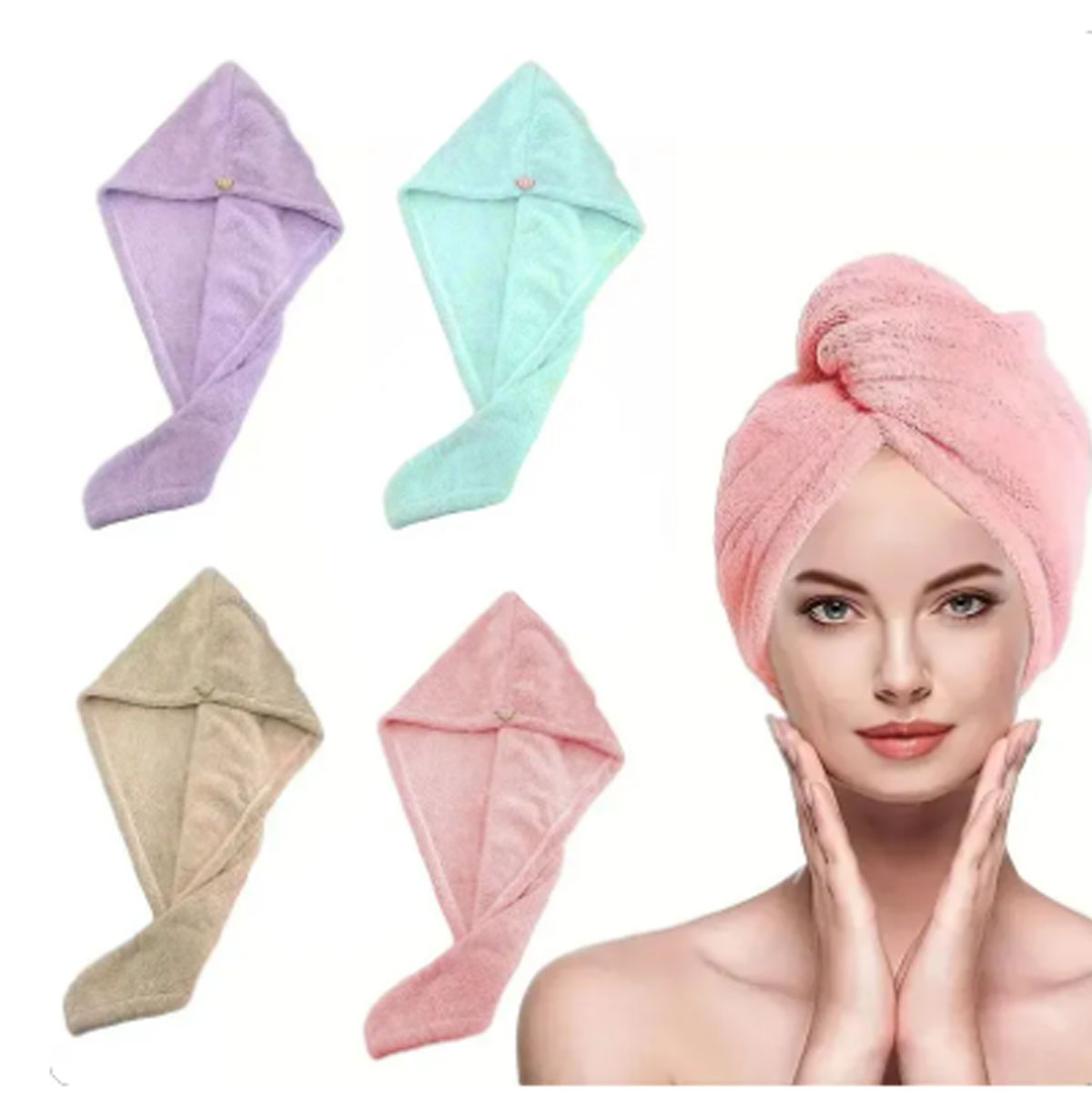 Vista 6 de Toalla Para Secado Del Cabello Sin Friz